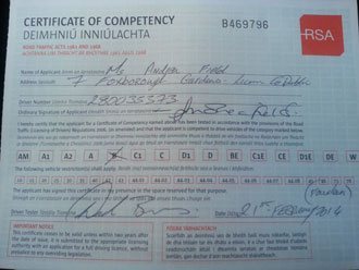 Andreas certificate of competency